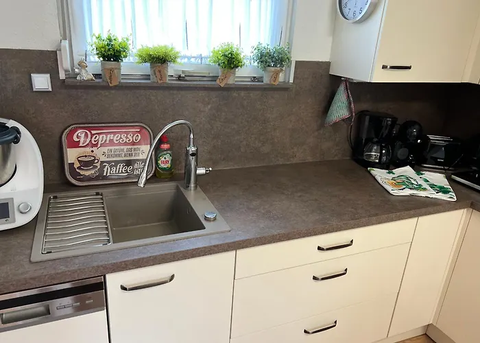 Apartment In Erfurt-gemütlich-sonnig-küche-bad-garten-parken-pool-sauna-wlan-carogrün *